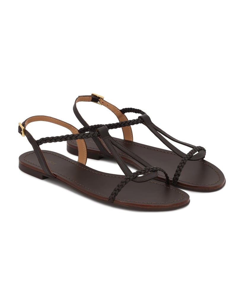 Kazar-Brown-flat-sandals-with-braided-straps-tmavě-hnědá
