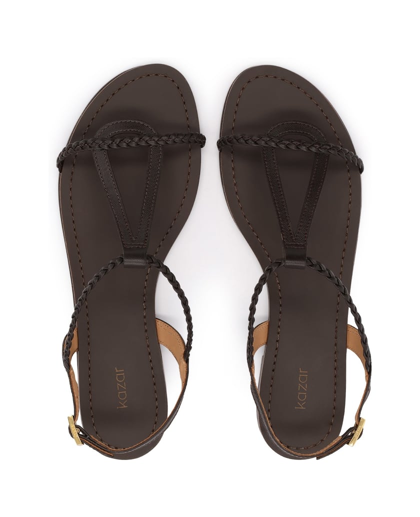 Kazar-Brown-flat-sandals-with-braided-straps-tmavě-hnědá