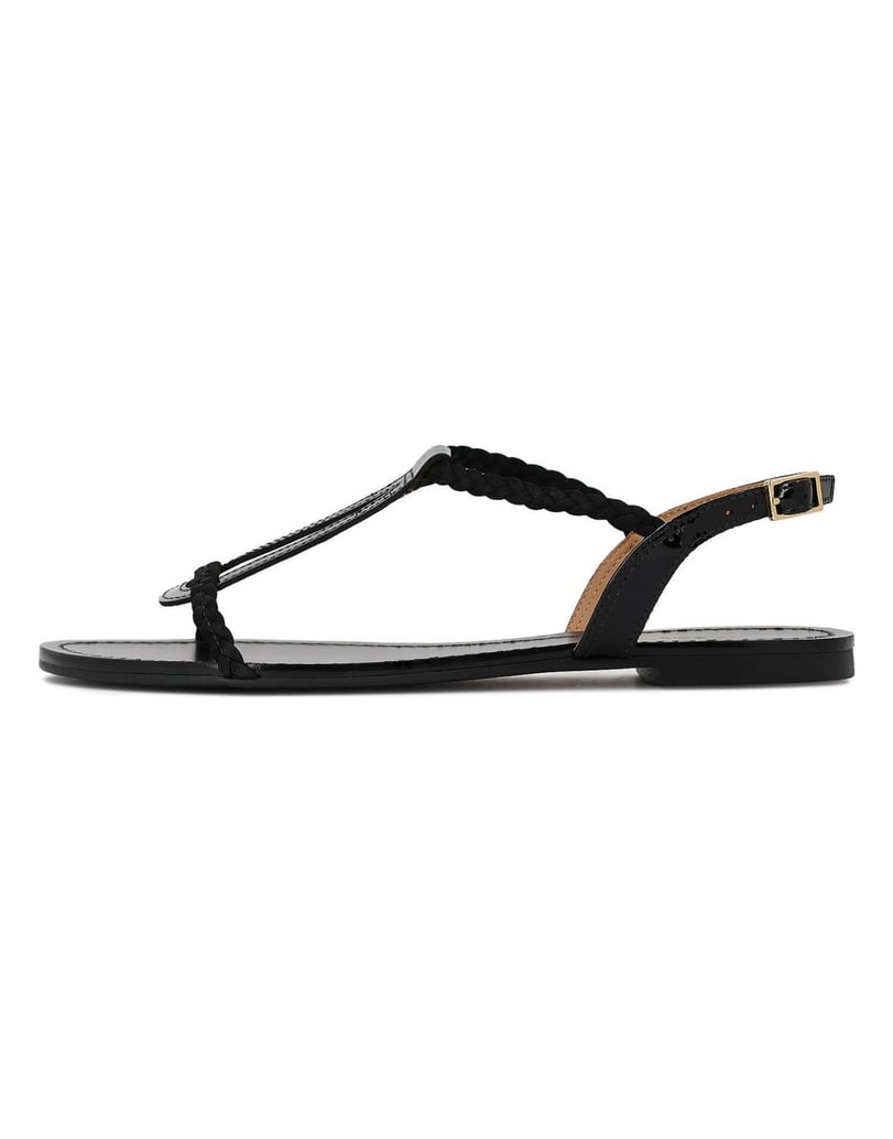 Kazar-Flat-sandals-in-patent-leather-and-suede-čierna