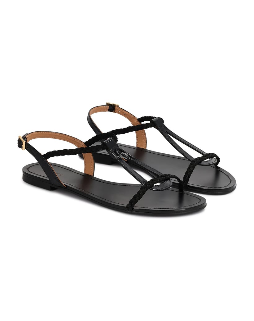 Kazar-Flat-sandals-in-patent-leather-and-suede-čierna