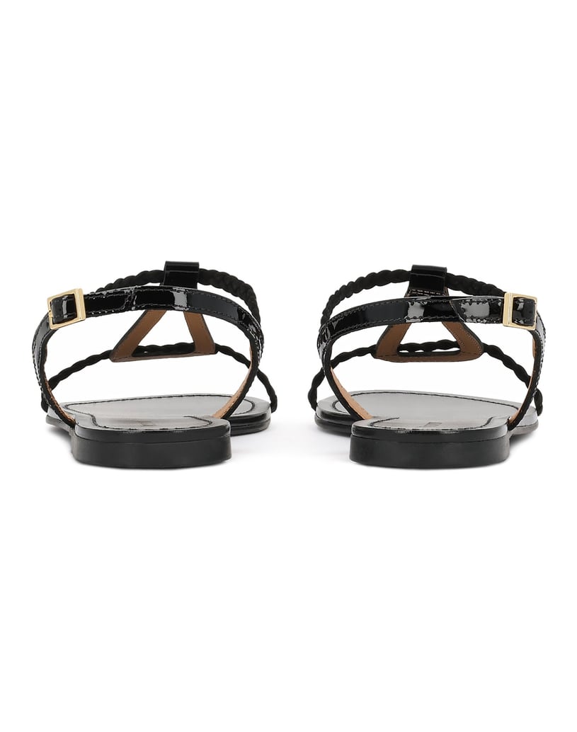Kazar-Flat-sandals-in-patent-leather-and-suede-čierna