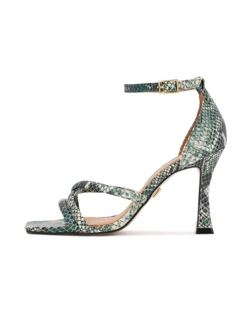Kazar-Embossed-leather-sandals-with-a-snakeskin-motif-zelená