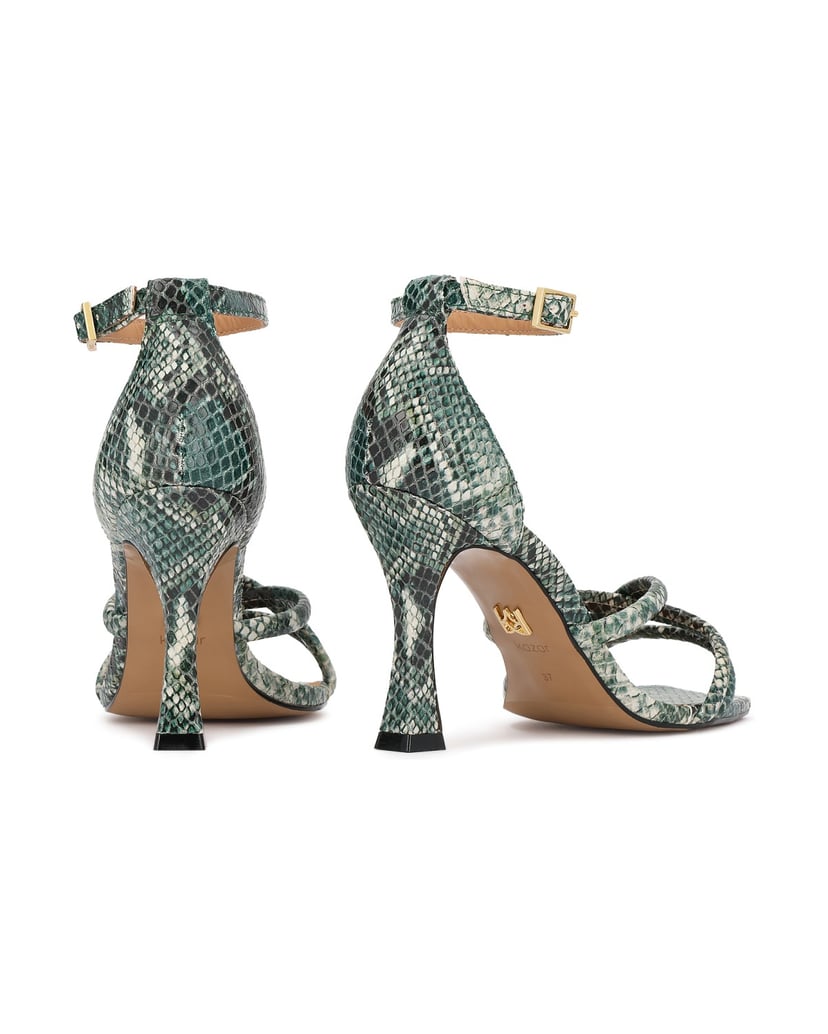 Kazar-Embossed-leather-sandals-with-a-snakeskin-motif-zelená