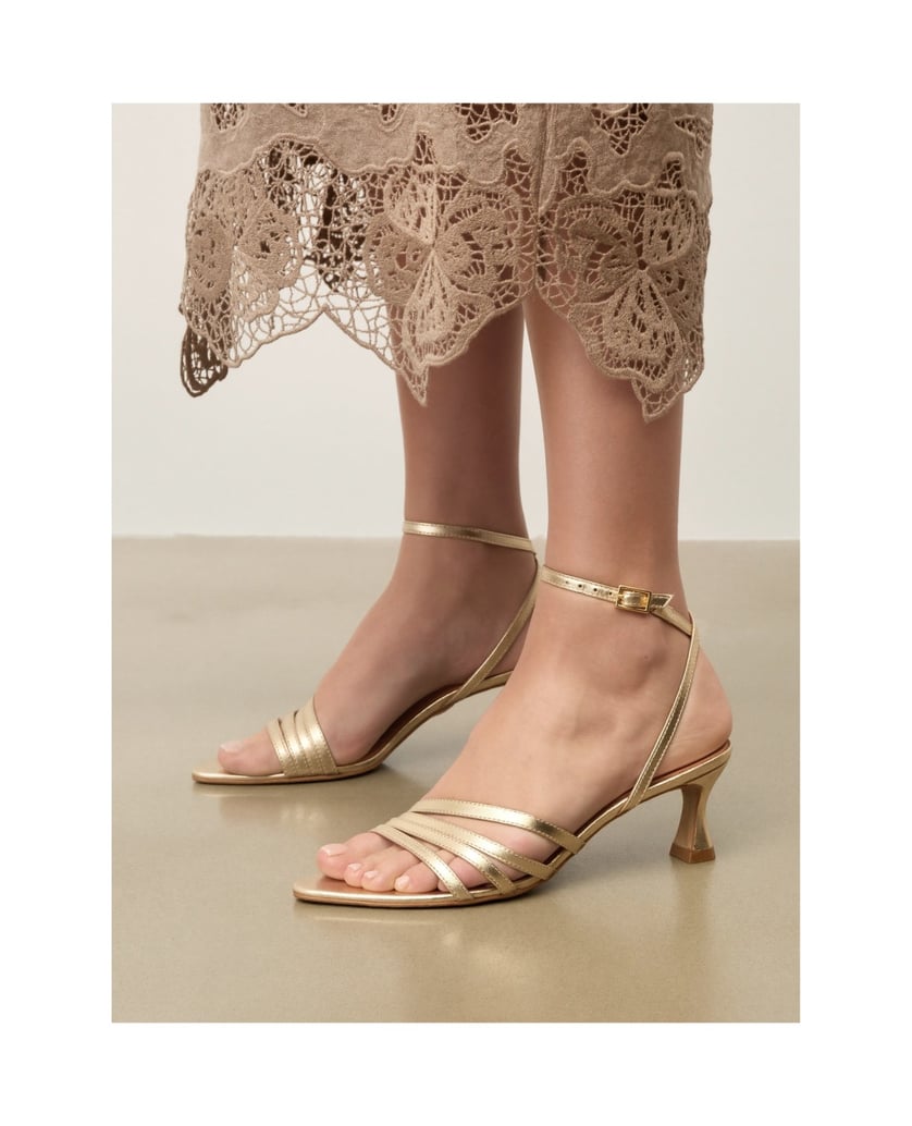 Kazar-Gold-leather-sandals-with-jewel-encrusted-straps-zlatá