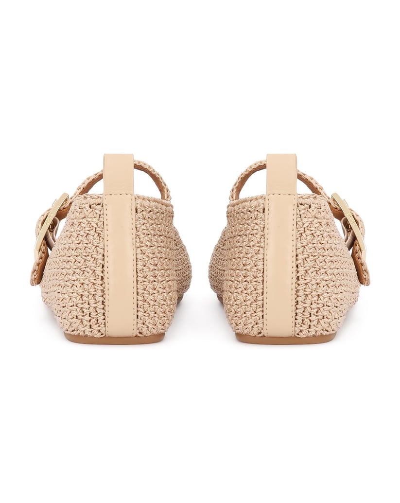 Kazar-Beige-plaid-ballerinas-béžová
