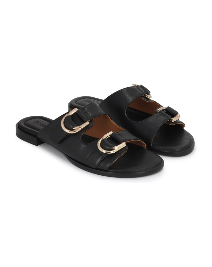 Kazar-Leather-slides-with-Velcro-strap-čierna