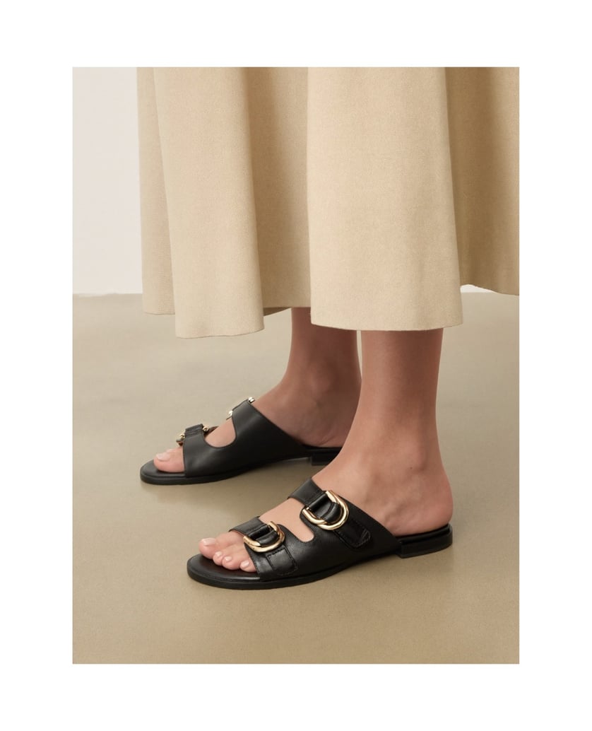 Kazar-Leather-slides-with-Velcro-strap-čierna