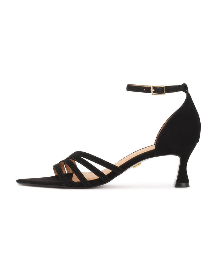 Kazar-Black-suede-duck-heel-sandals-černá