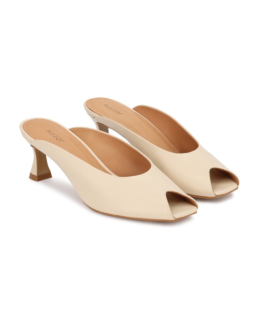 Kazar-Leather-mules-with-low-heel-béžová