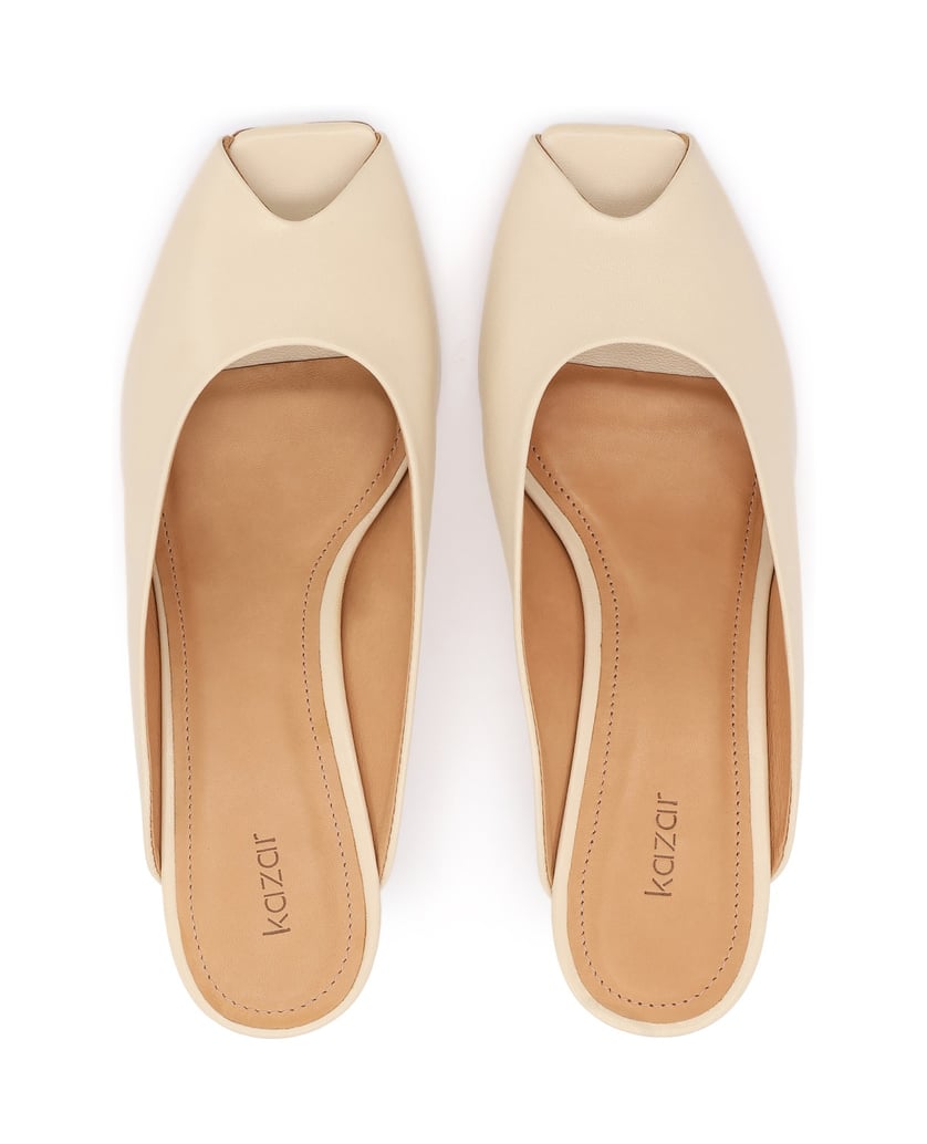 Kazar-Leather-mules-with-low-heel-béžová