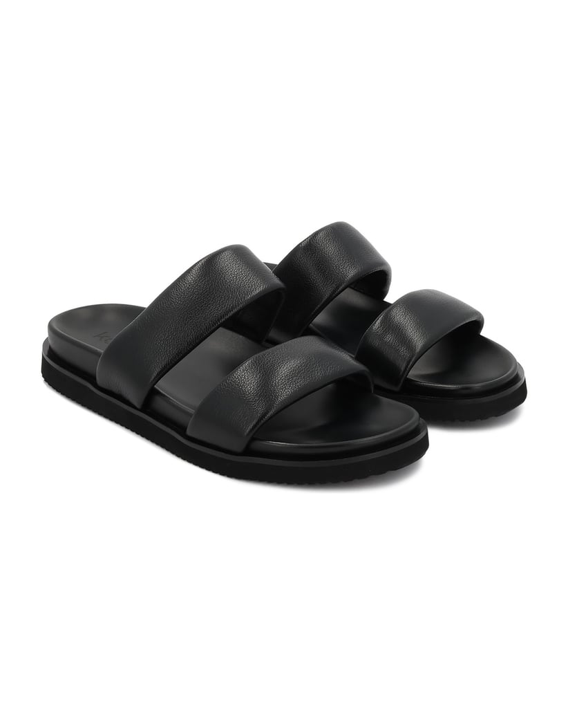 Kazar-Men's-leather-slides-with-double-straps-čierna