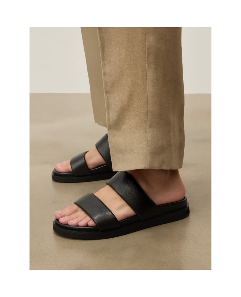 Kazar-Men's-leather-slides-with-double-straps-čierna