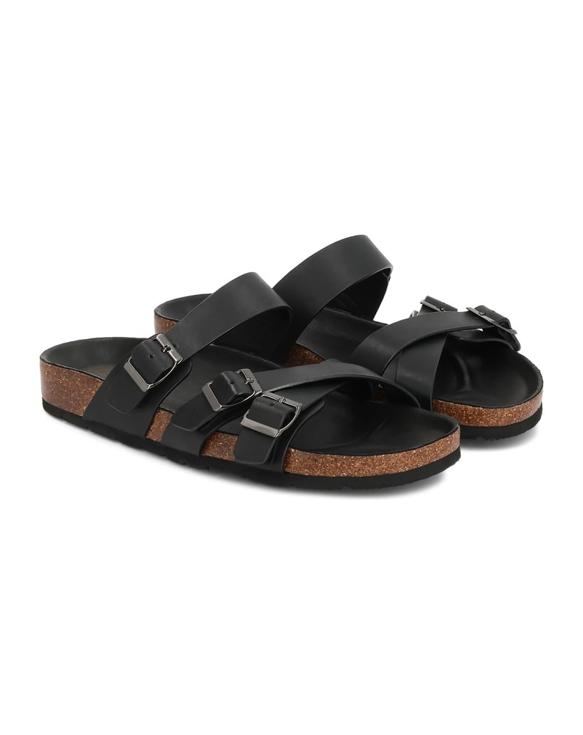 Kazar-Slides-with-crossed-adjustable-straps-černá