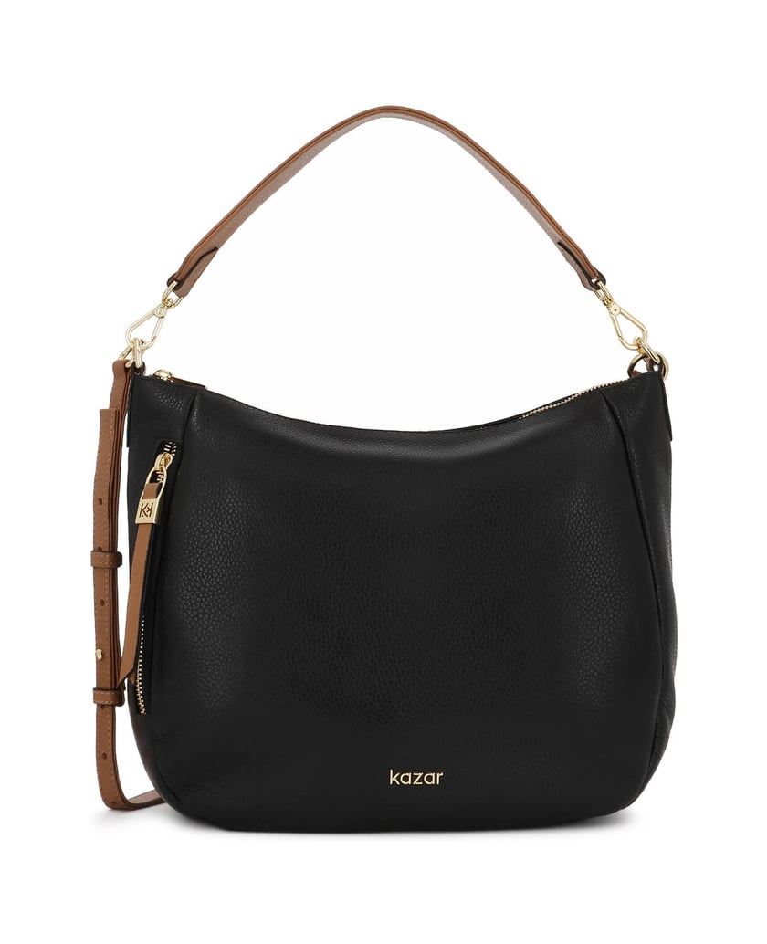 Kazar-Leather-bag-with-two-straps-černá