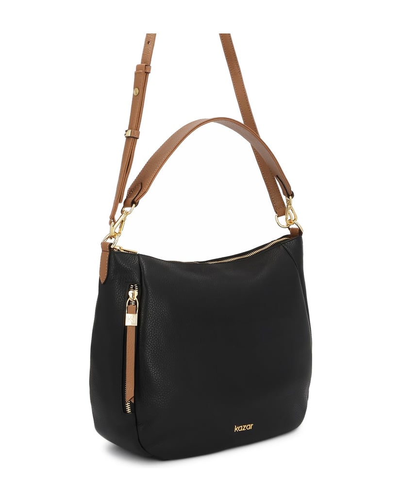 Kazar-Leather-bag-with-two-straps-černá