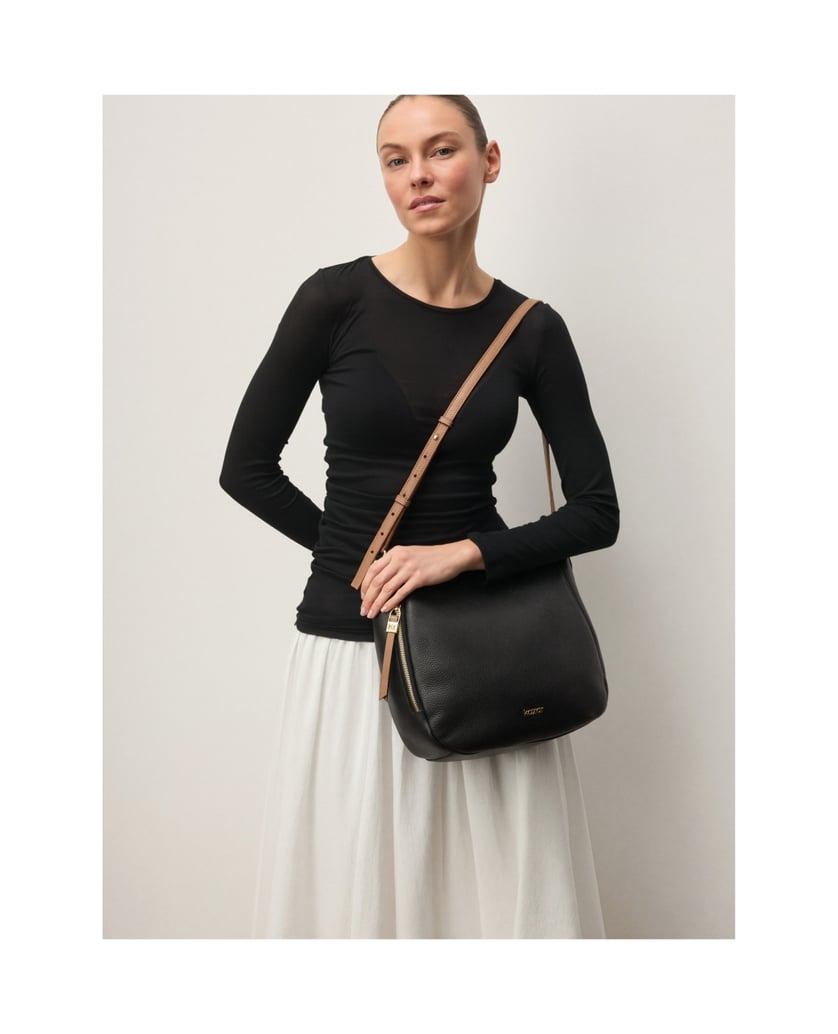 Kazar-Leather-bag-with-two-straps-černá