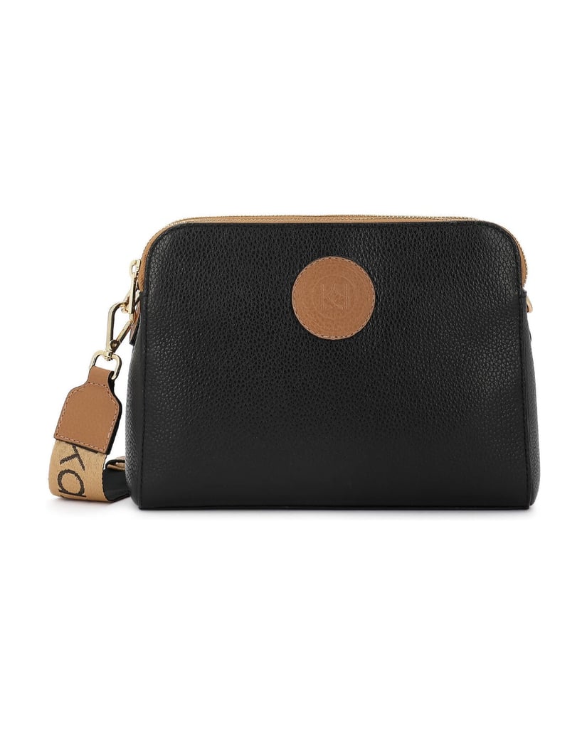 Kazar-Tasche-aus-schwarzem-Leder-in-Schwarz-mit-braunen-Akzenten-schwarz