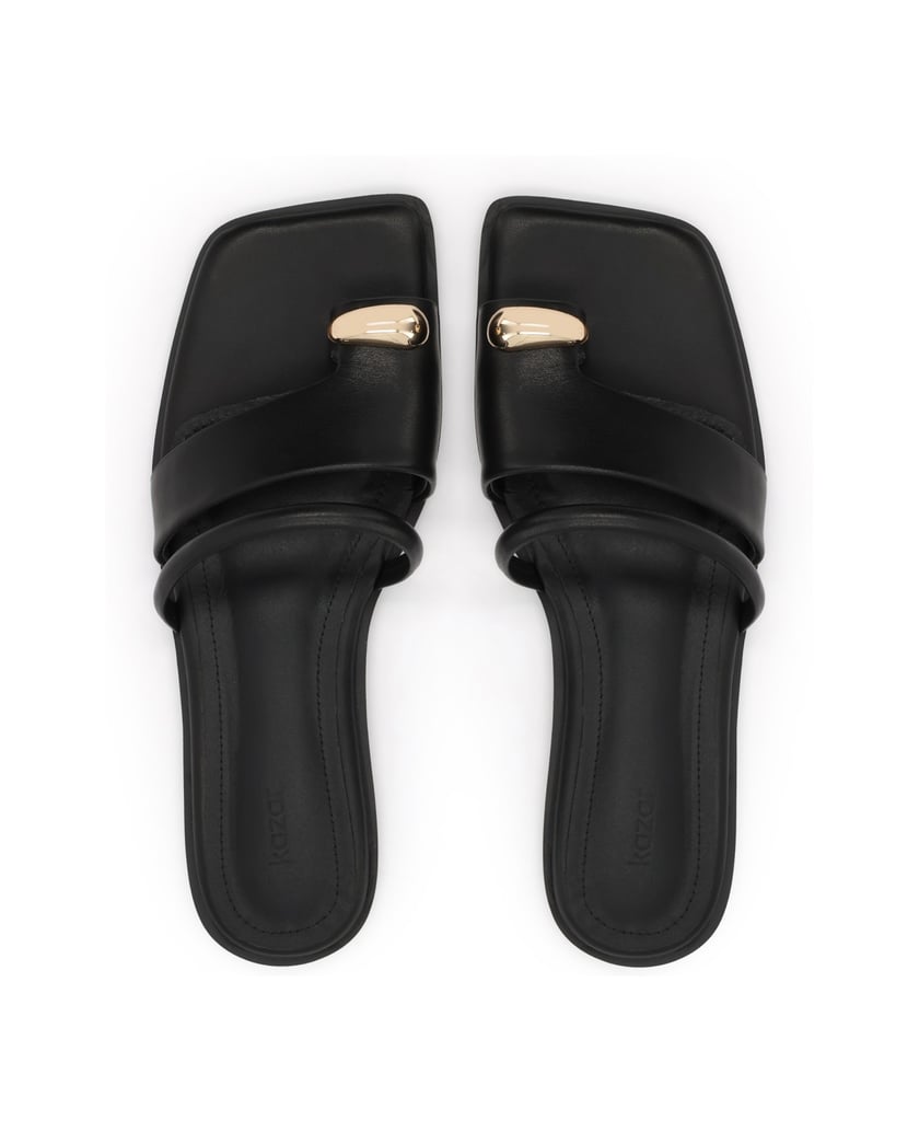 Kazar-Black-slides-with-jewelry-detail-on-the-toe-černá