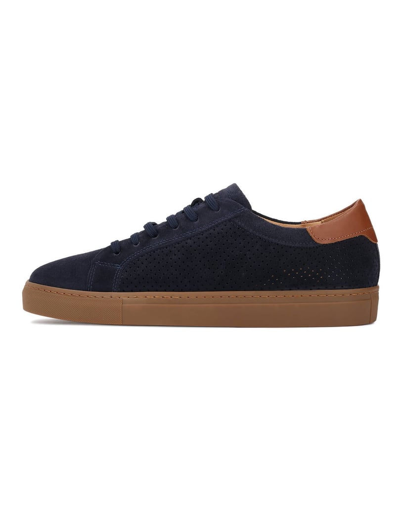 Kazar-Navy-blue-men's-sneakers-in-perforated-suede-tmavě-modrá