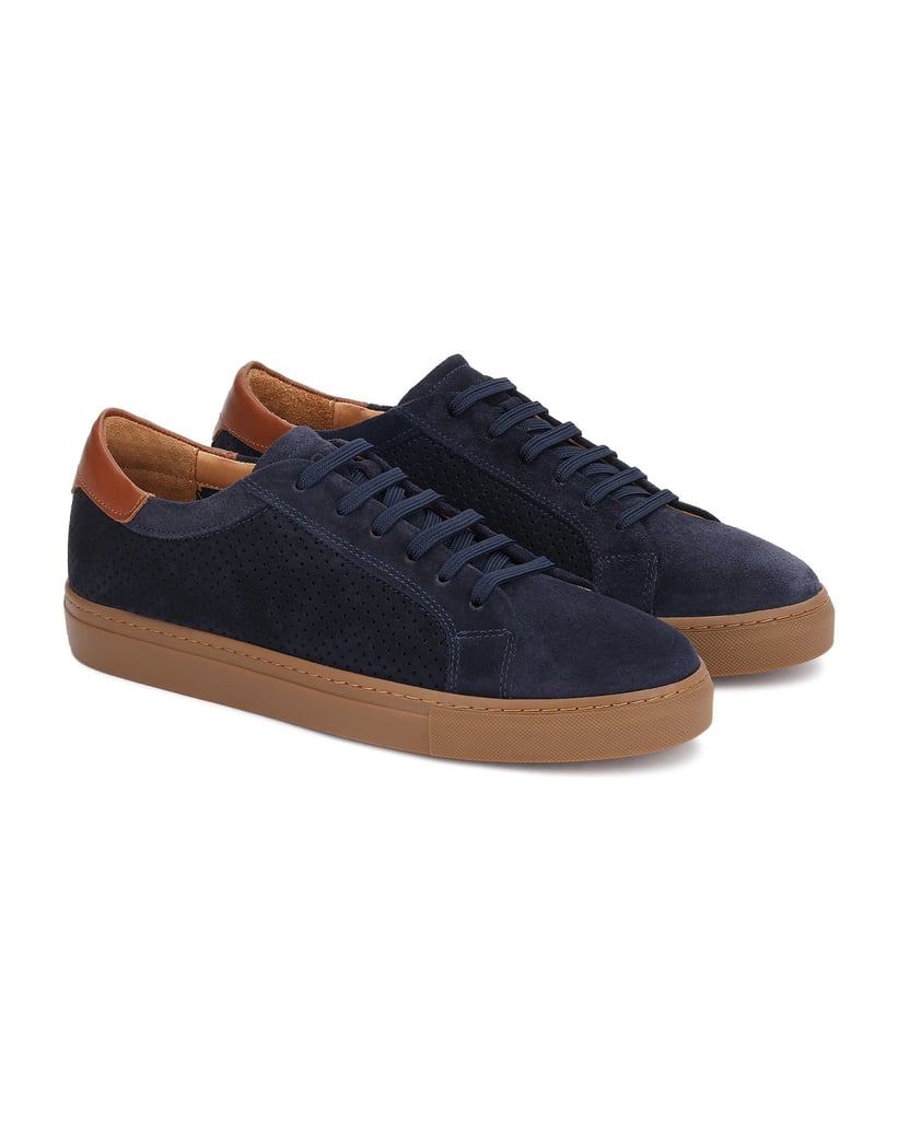 Kazar-Navy-blue-men's-sneakers-in-perforated-suede-tmavě-modrá