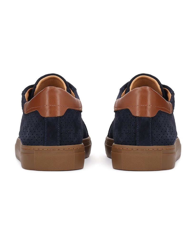 Kazar-Navy-blue-men's-sneakers-in-perforated-suede-tmavě-modrá