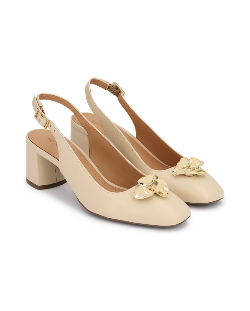 Kazar-Beige-genuine-leather-slingback-pumps-with-jewelry-embellishment-béžová