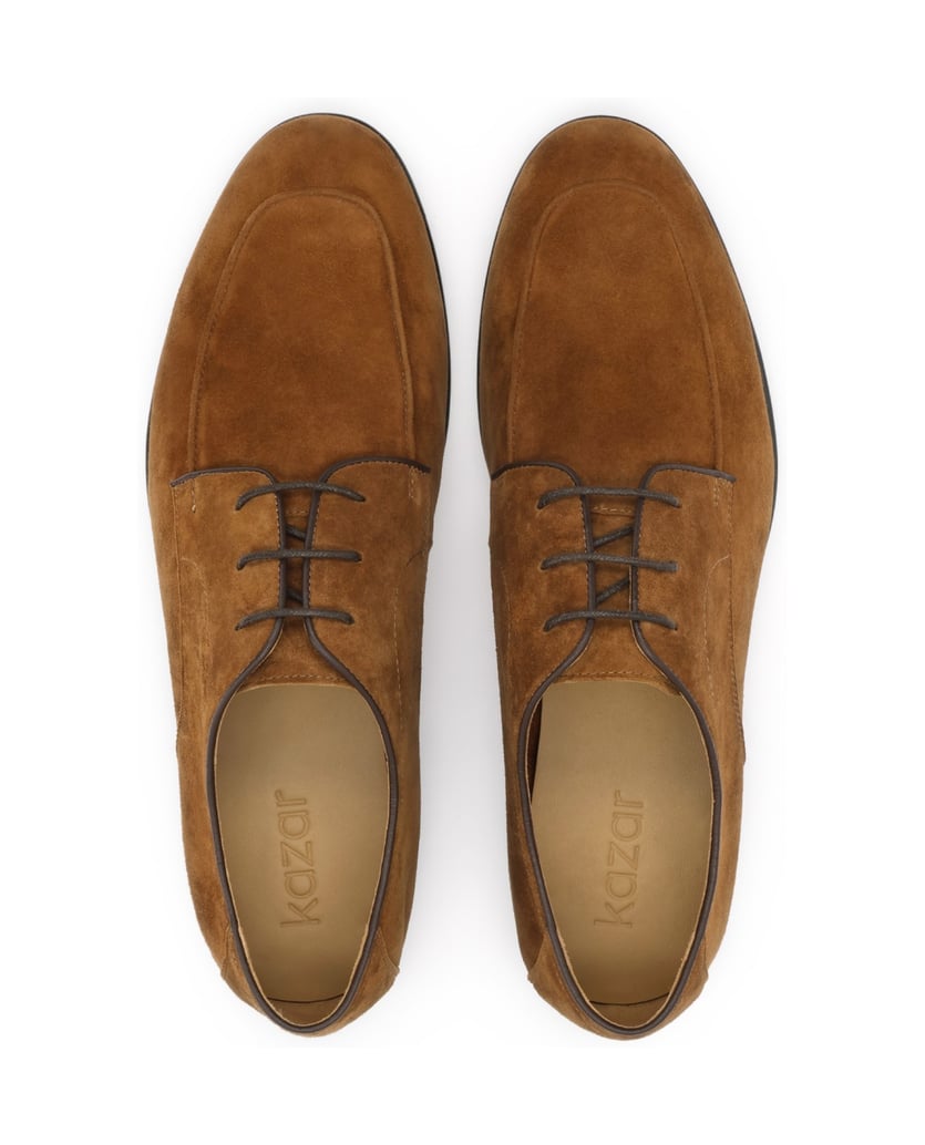 Kazar-Brown-suede-men's-shoes-with-lacing-hnedá