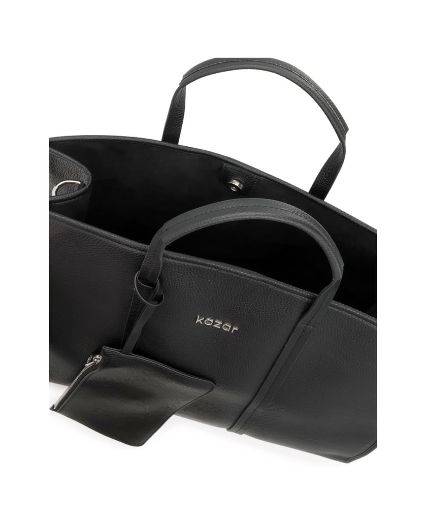 Kazar-Large-pea-leather-bag-černá