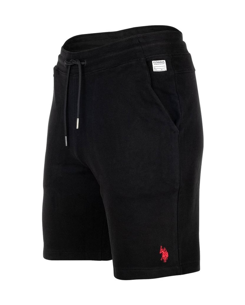 U.S.-POLO-Herren-Shorts-1er-Pack-Diagonal-Fleece-Caarbon-Finsih-Sweatshort-schwarz