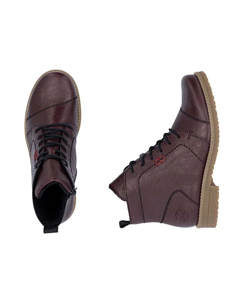 Rieker-Šněrovací-kozačky-73500-červená