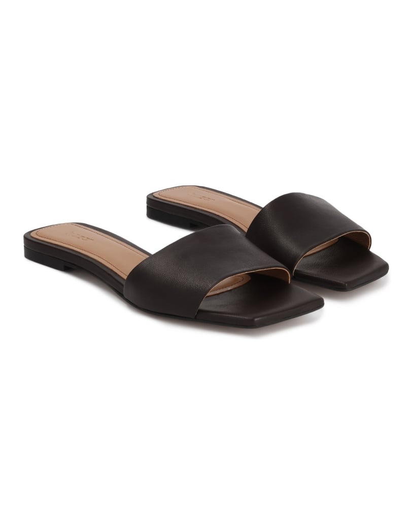 Kazar-Flat-leather-mules-with-asymmetrical-noses-tmavá-hnedá