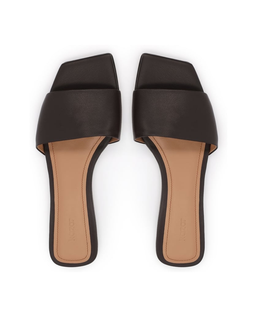 Kazar-Flat-leather-mules-with-asymmetrical-noses-tmavá-hnedá