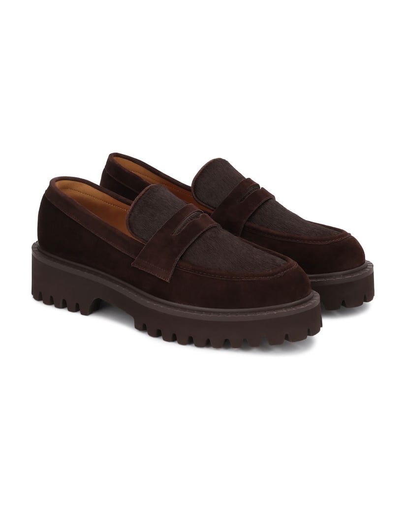 Kazar-Brown-suede-slip-on-shoes-with-natural-hair-finish-insert-hnedá