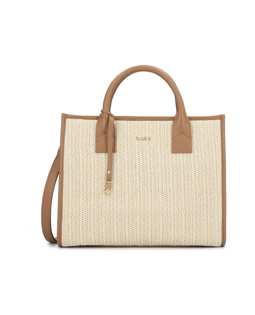 Kazar-Light-brown-handbag-with-beige-raffia-béžová