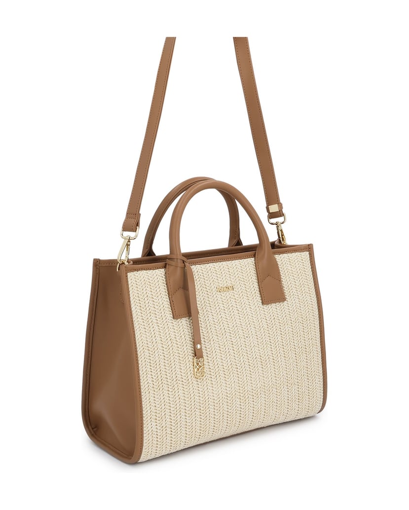 Kazar-Light-brown-handbag-with-beige-raffia-béžová