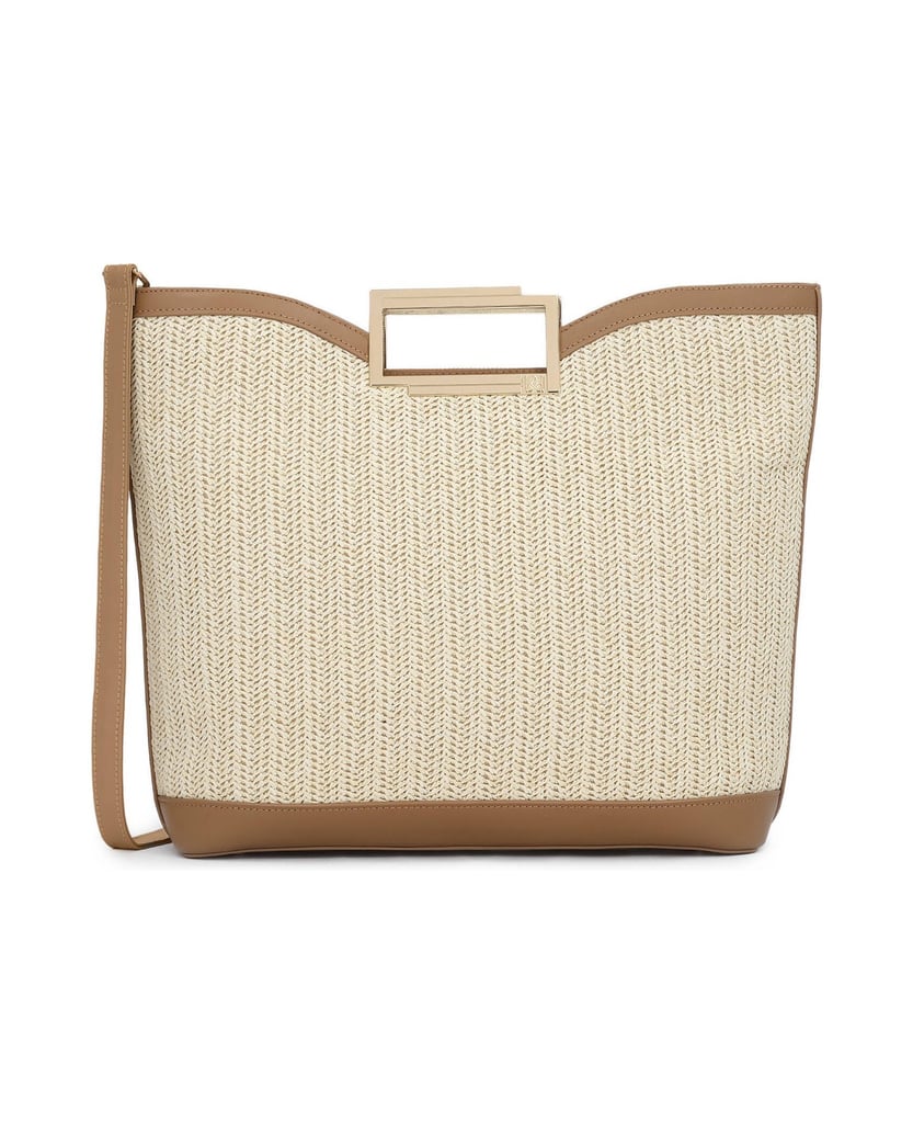 Kazar-Handbag-in-beige-raffia-and-brown-leather-béžová