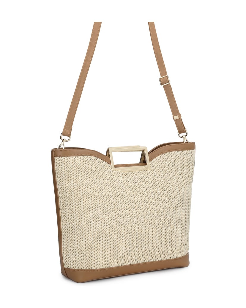 Kazar-Handbag-in-beige-raffia-and-brown-leather-béžová
