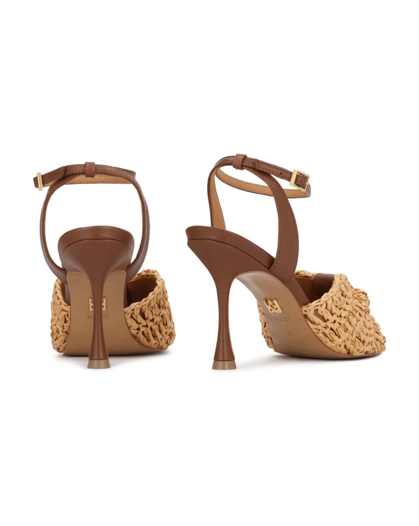 Kazar-Brown-stiletto-sandals-with-raffia-bow-hnedá