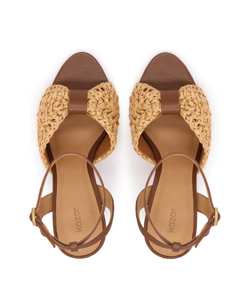 Kazar-Brown-stiletto-sandals-with-raffia-bow-hnedá