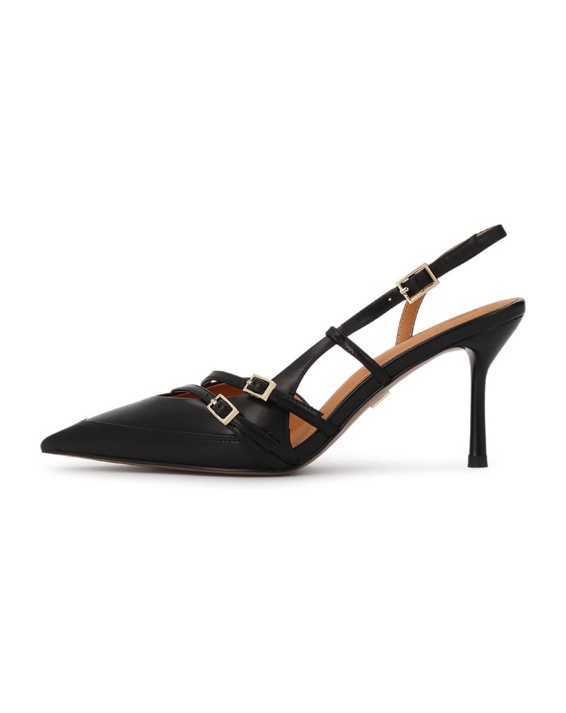 Kazar-Elegant-slingback-pumps-with-decorative-buckles-čierna