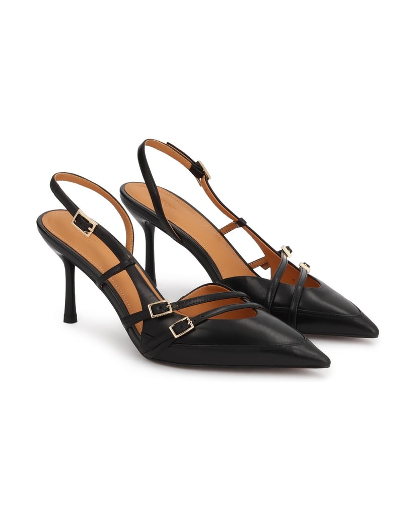 Kazar-Elegant-slingback-pumps-with-decorative-buckles-čierna
