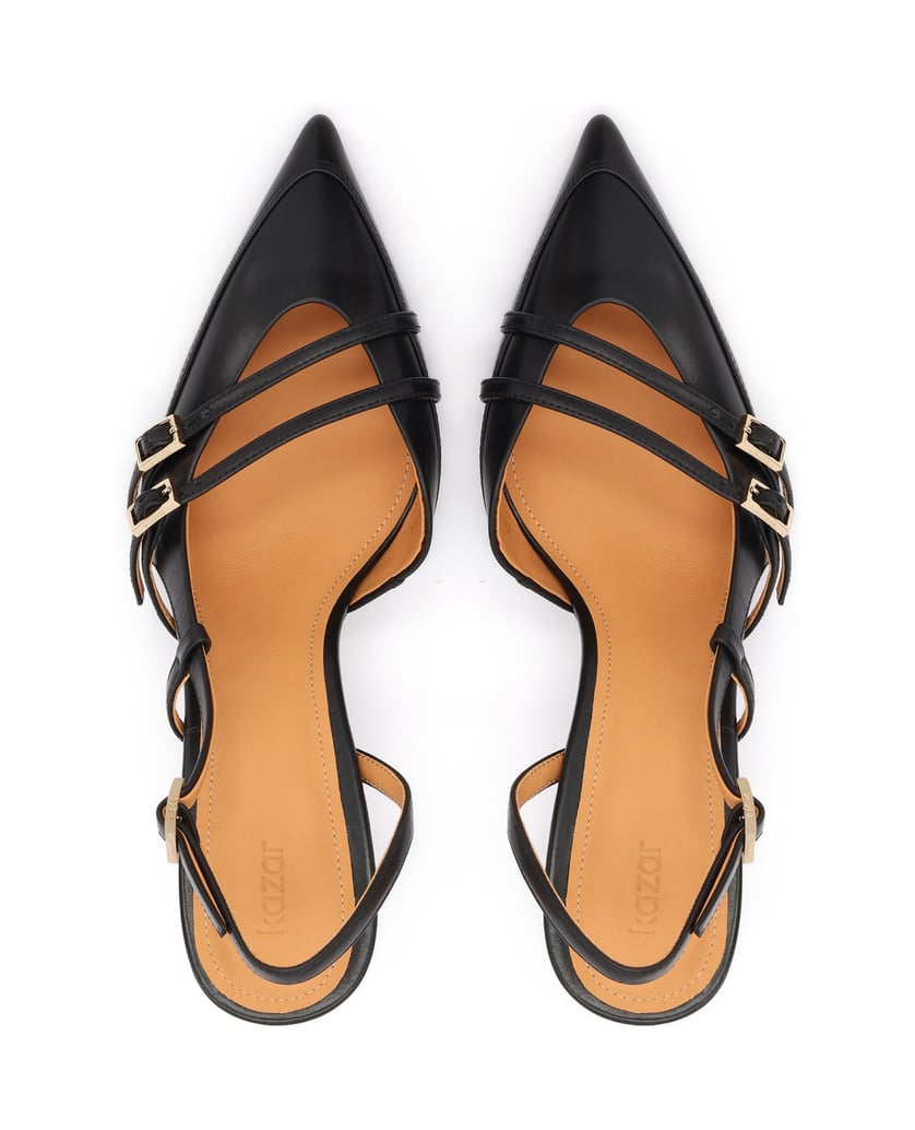Kazar-Elegant-slingback-pumps-with-decorative-buckles-čierna