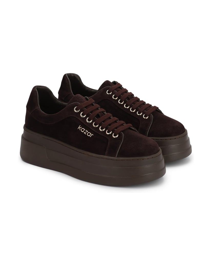 Kazar-Dark-brown-sneakers-on-platform-with-logo-tmavá-hnedá