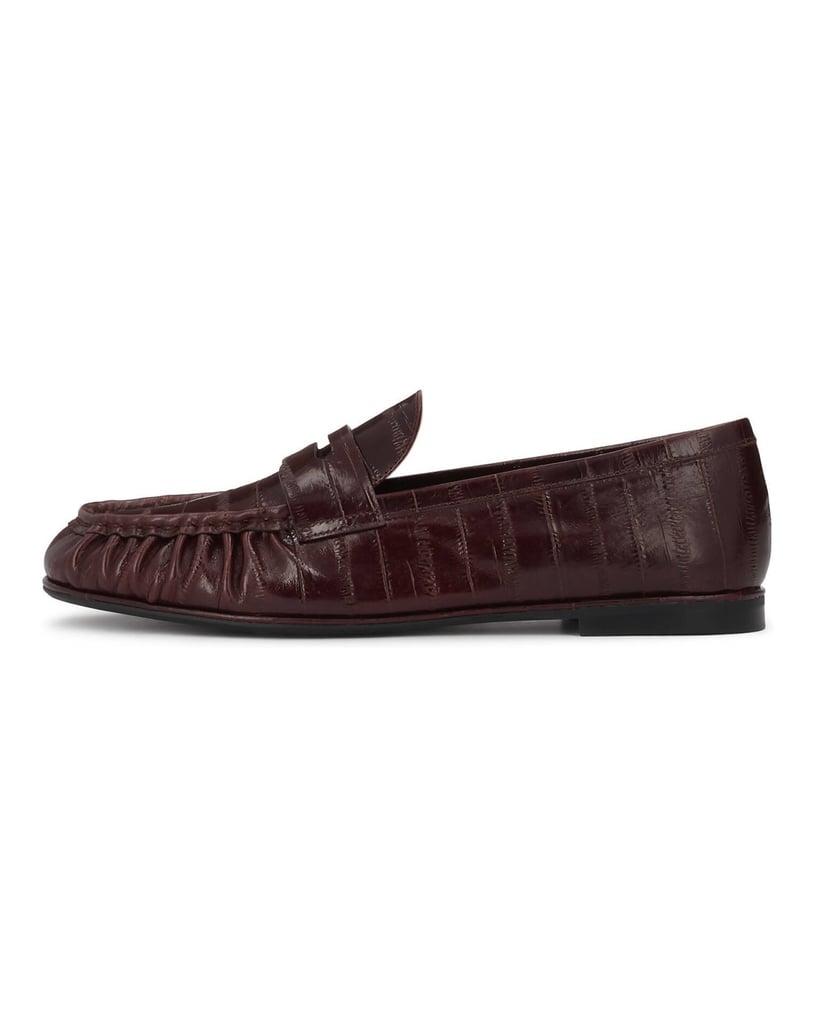 Kazar-Comfortable-shoes-made-of-embossed-leather-in-maroon-color-červená