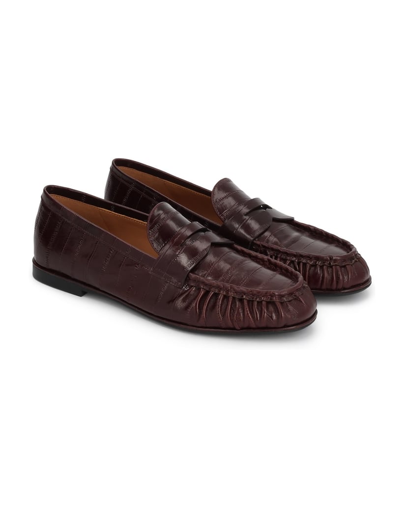 Kazar-Comfortable-shoes-made-of-embossed-leather-in-maroon-color-červená