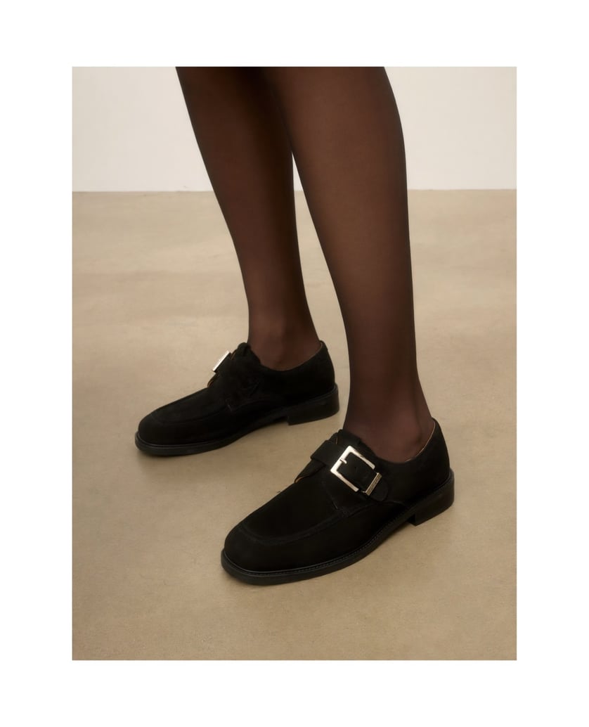 Kazar-Suede-shoes-with-buckle-belt-čierna