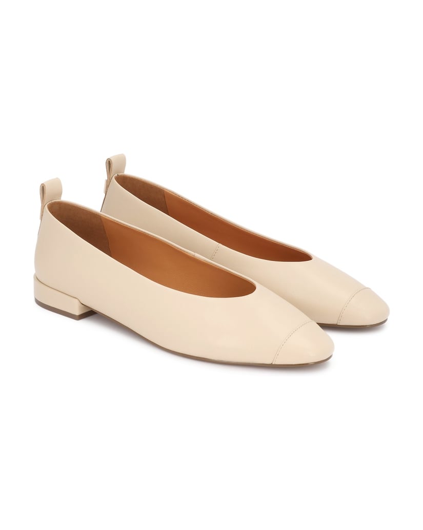 Kazar-Cream-genuine-leather-pumps-on-a-flat-sole-biela