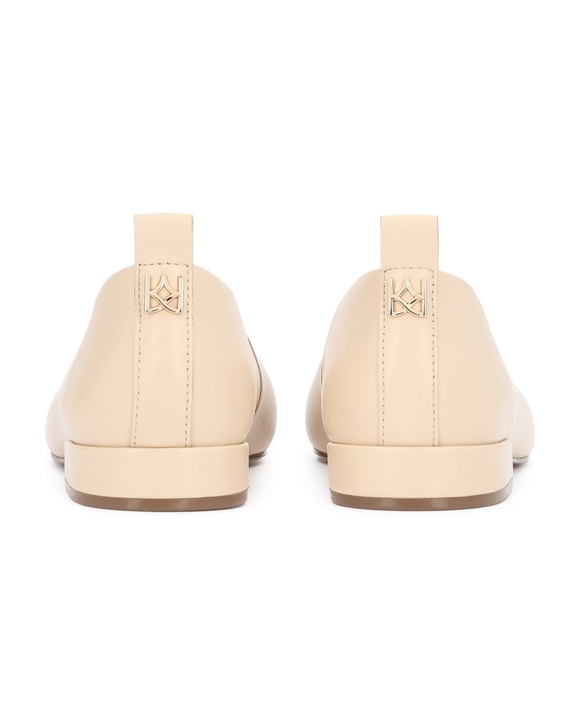 Kazar-Cream-genuine-leather-pumps-on-a-flat-sole-biela