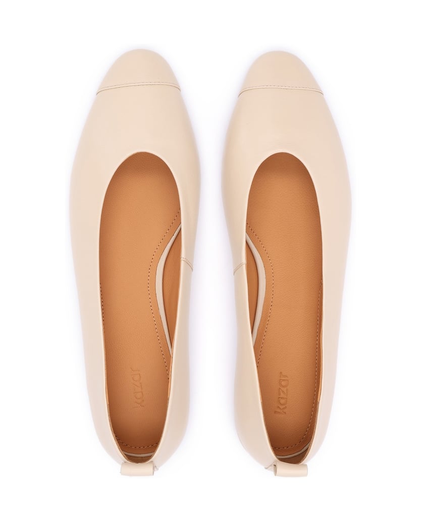Kazar-Cream-genuine-leather-pumps-on-a-flat-sole-biela