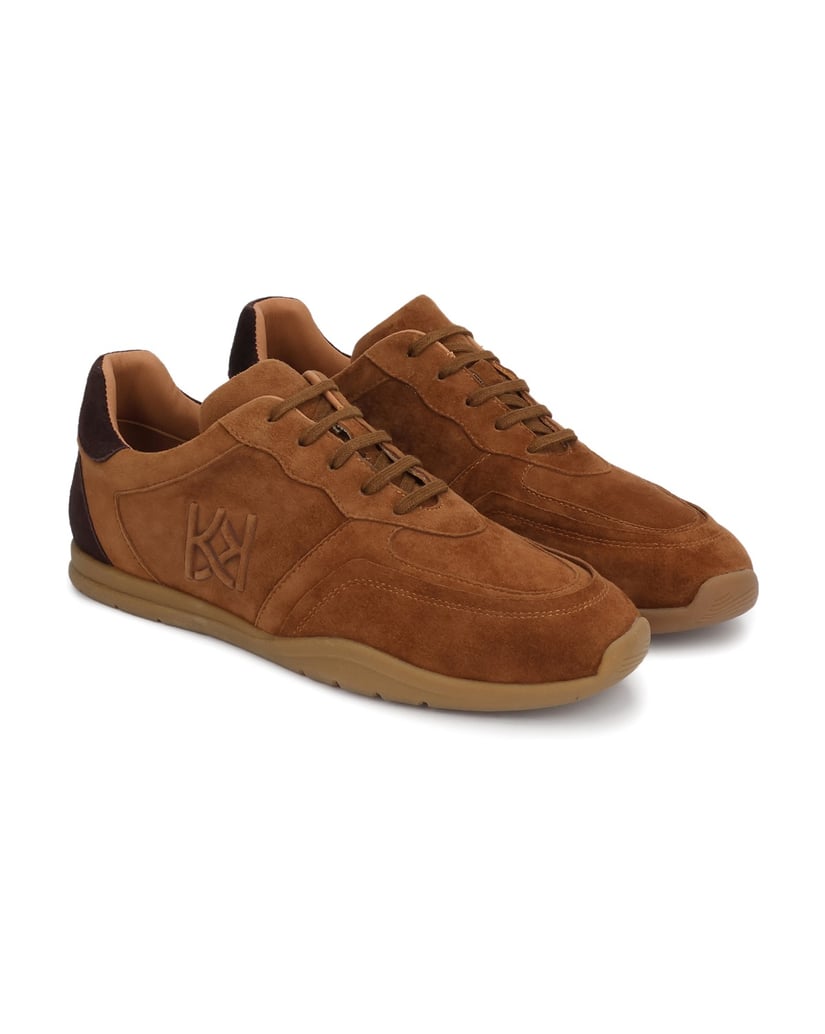 Kazar-Suede-sneakers-in-light-brown-with-embossed-monogram-ťavia